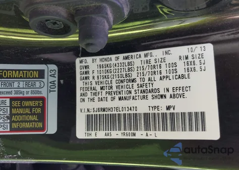 2014 Honda Cr-V Lx from USA, damaged, VIN 5J6RM3H37EL013470